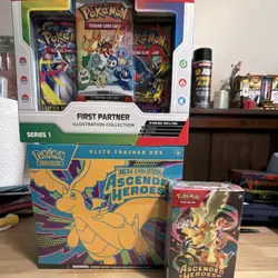 Pokemon TCG Mega Evolution Ascended Heroes ETB + Booster Bundle + First Partner - Image 1