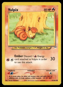 Vulpix 91/105 Common Neo Destiny Pokemon Heavily Played - Image 1