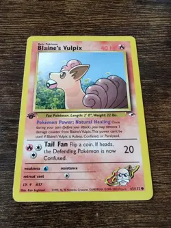 Pokemon Gym Heroes 1st Edition Blaine's Vulpix 65/132 - Image 1