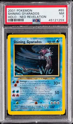2001 POKEMON NEO REVELATION #65 SHINING GYARADOS-HOLO PSA 7 - Image 1