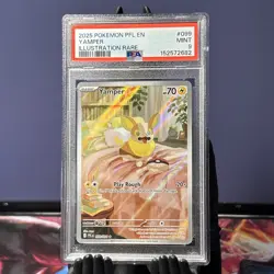 2025 POKEMON PFL EN-PHANTASMAL FLAMES ILLUSTRATION RARE #099 YAMPER PSA 9 - Image 1
