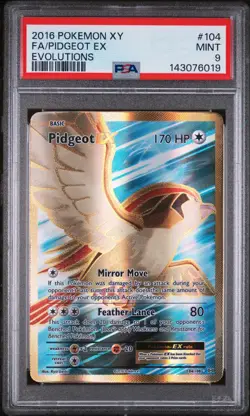 2016 POKEMON XY EVOLUTIONS #104 FULL ART/PIDGEOT EX PSA 9 - Image 1