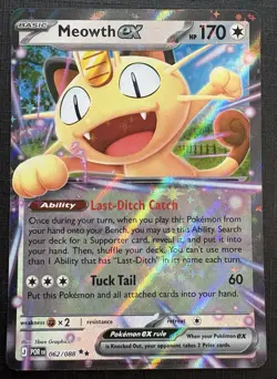 Pokemon TCG - Meowth Ex 062/088 - Perfect Order (POR) - DOUBLE RARE HOLO - 2026 - Image 1