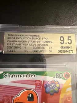 Pokemon TCG Charmander Promo Holo BGS 9.5 Gem Mint Black Star 038 1st Partners - Image 3