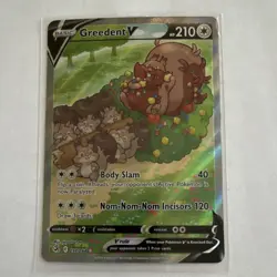 Pokemon Greedent V 217/264 Fusion Strike Full Art Ultra Rare Holo EN - Image 1