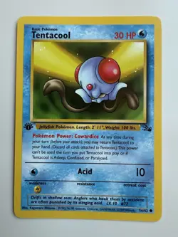 Tentacool 56/62 1st Edition Fossil Pokemon NM/M - Image 1