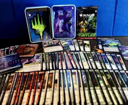 TMT Lot+Tin+pack, MTG Ninja Turtles, Shredder TIN, See Description For Cards - Image 1
