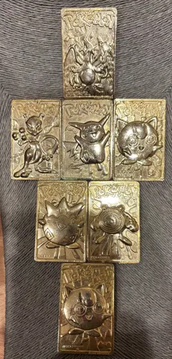 (7) 23K Gold Plated Pokemon Nintendo Cards| 1999 | Set of 6+ 1 extra Jigglypuff - Image 1