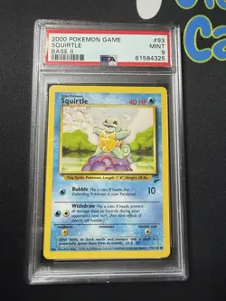 Pokemon TCG 2000 Base Set 2 Squirtle Card 93/130 PSA 9 - Image 1