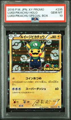 PSA 10 Luigi Pikachu 295/XY-P Mario Special Box Promo Pokemon Card Japanese - Image 1