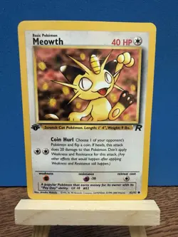 Pokemon TCG Meowth 1st Edition 62/82 Team Rocket WOTC Vintage Card - Image 1