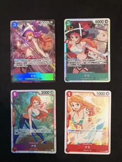 One Piece Card Nami OP02-036 SR Parallel Holo Paramount War JP 4 set - Image 1