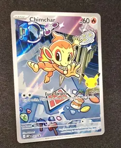 Pokemon First Partner Card Chimchar Promo Holo Illustration Rare NM 002 - Image 1