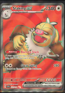 Slaking ex Ultra Rare SV08: Surging Sparks #227/191 [Near Mint] Pokemon TCG - Image 1