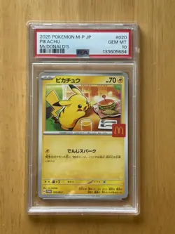 Pikachu 020/M-p McDonald's Happy Set Promo Pokemon Card PSA 10 Gem MT Burgerchu - Image 4