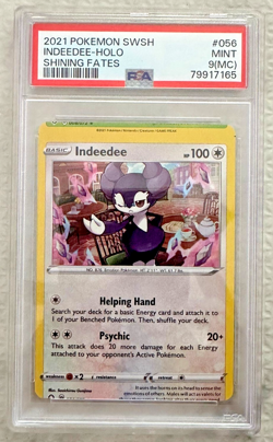 Pokemon Miscut Error Indeedee Holo #056 Sword and Shield Shining Fates PSA 9(MC) - Image 1