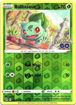 Bulbasaur 001/078 Common Pokemon GO Pokemon Reverse Holo Near Mint - Image 1