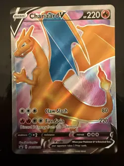 Pokemon Charizard v SWSH050 Full Art Holo Promo Card NM Condition - Image 1