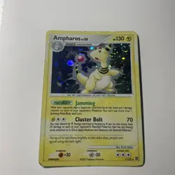 Pokemon TCG-Ampharos(LV. 52) #1/132 -Secret Wonders (2007)-Holo Swirl 💫💫💫 - Image 1