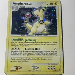 Pokemon TCG-Ampharos(LV. 52) #1/132 -Secret Wonders (2007)-Holo Swirl 💫💫💫 - Image 3