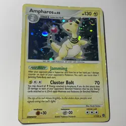 Pokemon TCG-Ampharos(LV. 52) #1/132 -Secret Wonders (2007)-Holo Swirl 💫💫💫 - Image 4