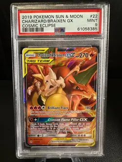 Charizard & Braixen 22/236, Cosmic Eclipse, Pokemon, PSA 9 - Image 1