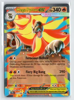 Pokemon ME04: Chaos Rising #015/086 Mega Pyroar ex NM - Image 1