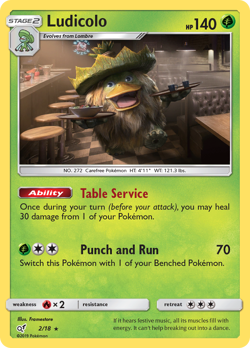 Ludicolo 2/18 Rare Detective Pikachu Pokemon LP - Image 4