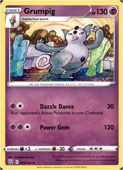 Grumpig 056/163 Uncommon - Pokemon SWSH05: Battle Styles LP-NM - Image 1