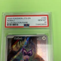 Pokemon 2025 Noibat 169/159 Illustration Rare Full Art Journey Together PSA 10 - Image 2