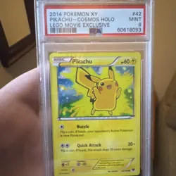 Pokemon Pikachu XY 2014 Cosmos Holo LEGO Movie Exclusive Promo PSA 9 42/146 - Image 1