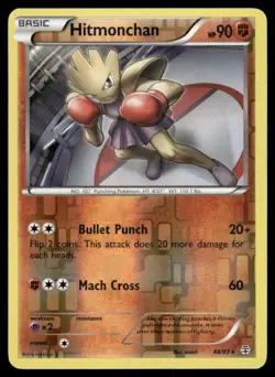 2016 Pokemon Hitmonchan Rare Generations 48/83 Reverse Holo HP - Image 1
