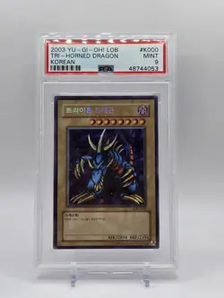 Tri-Horned Dragon PSA 9 2003 Yu-Gi-Oh! LOB Korean LOB-K000 Mint (CB) - Image 1