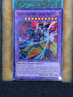 Yugioh Chaos Anicent Gear Giant RATE-EN041 Super Rare 1st Ed MP - Image 1