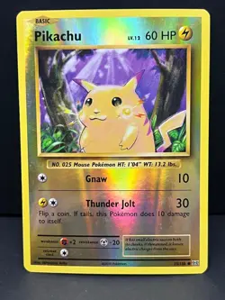 Pikachu 35/108 Common Evolutions Pokemon Reverse Holo Lightly Played - Image 1