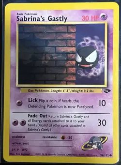 The Pokemon Company Sabrina's Gastly 30 HP 96/132 Gym Challenge Common English - Image 1