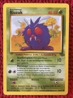 Venonat Bluzuk 63/64 Jungle German Pokemon Card Common NM - Image 1