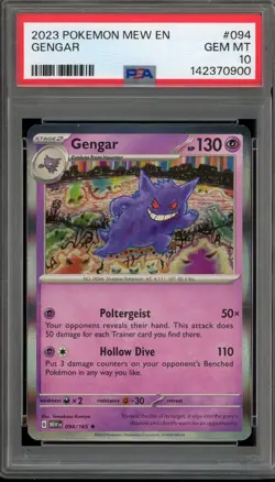 Pokemon Gengar 151 MEW EN Holo Rare #094 PSA 10 Gem Mint - Image 1