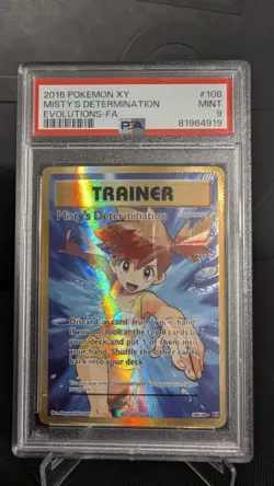Pokemon Misty's Determination Ultra Rare Full Art PSA 9 Evolutions Holo English - Image 1