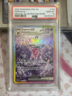 2025 POKEMON PRE EN-PRISMATIC EVOLUTIONS #155 ESPEON EX PSA 10 - Image 1