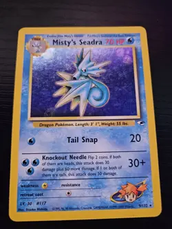 Misty's Seadra 9/132 Gym Heroes Holo Rare Vintage Pokemon - Image 1