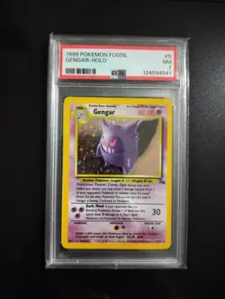 POKEMON PSA 7 FOSSIL Holo Gengar 5 GENGAr PSA 7 NM - Image 1