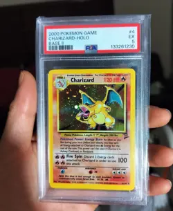 Pokemon PSA 5 Base Set 2 Charizard Holo Rare 4 PSA 5 - Image 1