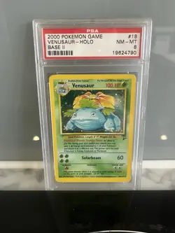 Pokemon TCG Venusaur Base Set 2 Holo PSA 8 - Image 1