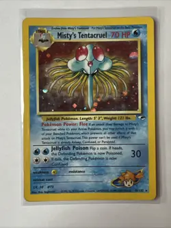 Pokemon TCG Misty's Tentacruel Holo Rare Card 10/132 Gym Heroes - Image 1