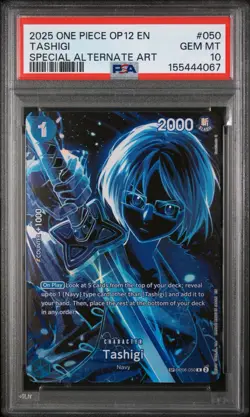 2025 One Piece Op12 EN Tashigi #050 SPECIAL ALT ART SP PSA 10 - Image 1