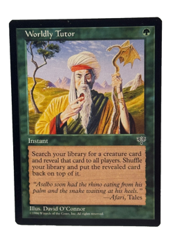 MTG**Worldly Tutor Mirage**Regular**NM**Vintage Magic the Gathering - Image 1