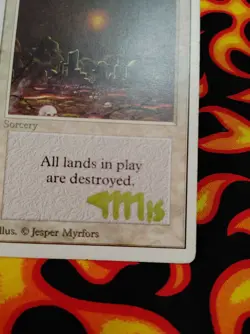 SIGNED Armageddon from Unlimited 3rd edition Mtg HP great front rough back - Image 2