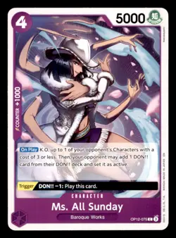 Ms. All Sunday OP12-075 Common Legacy of the Master One Piece Near Mint - Image 1