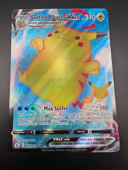 Pokemon Surfing Pikachu VMAX 009/025 Celebrations Card - Image 1